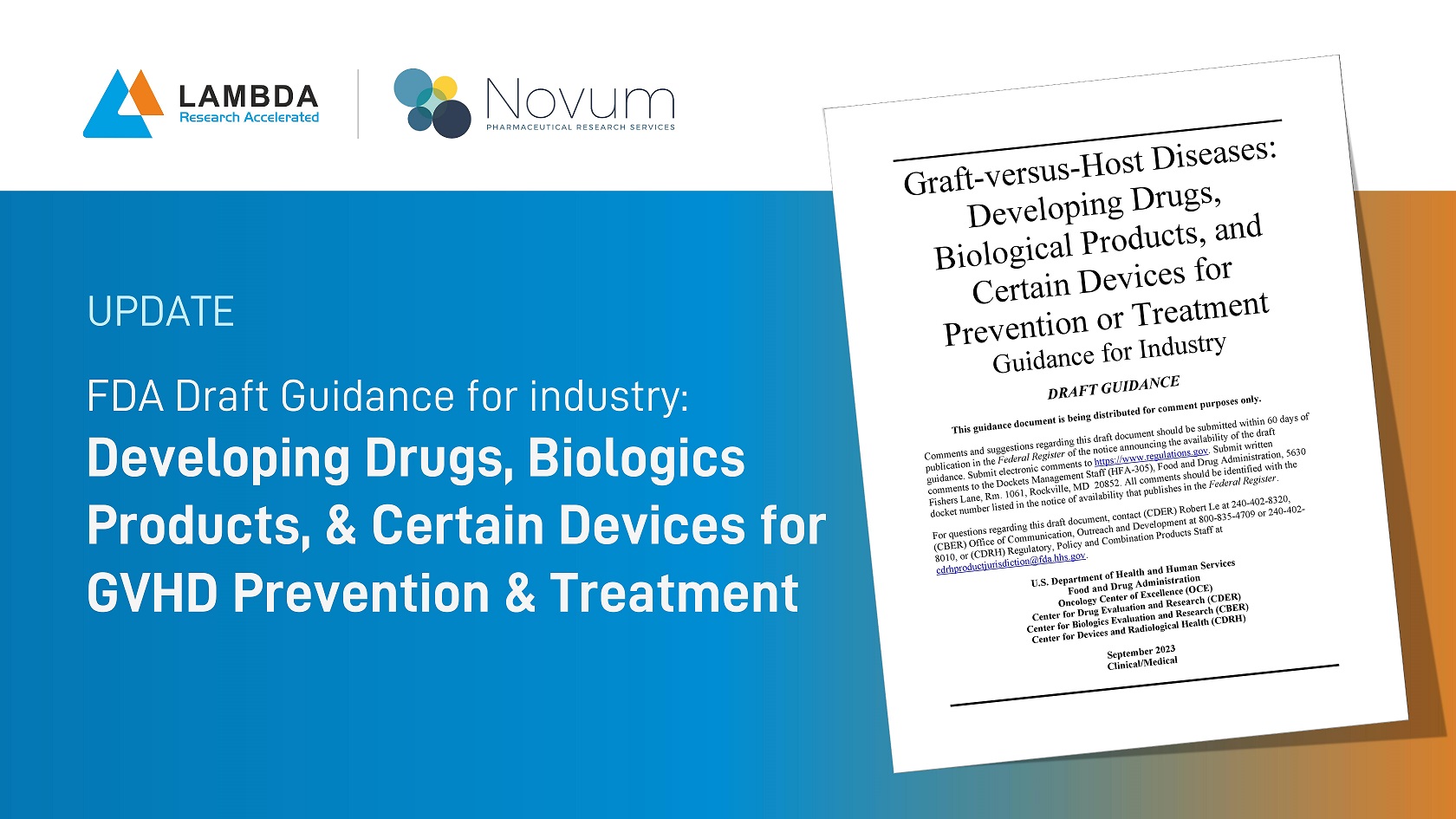 Read more about the article Graft-versus-Host Diseases: Developing Drugs, Biological Products, and Certain Devices for Prevention or Treatment