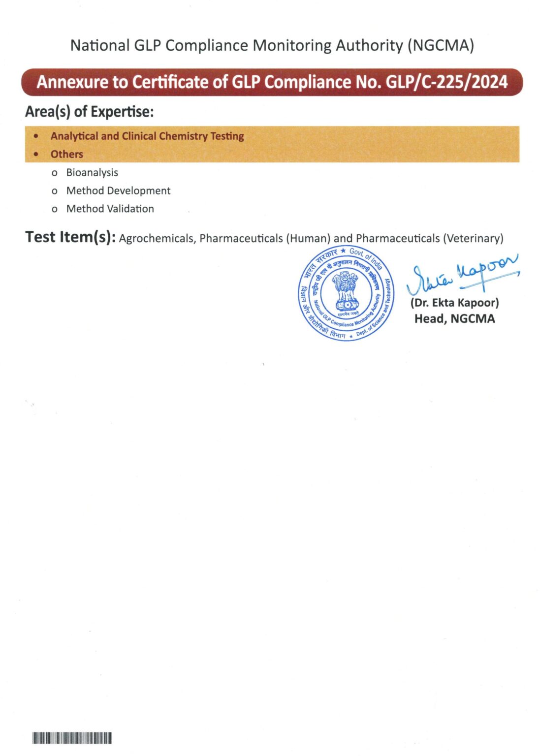 Consecutive GLP compliance certification by NGCMA | Lambda
