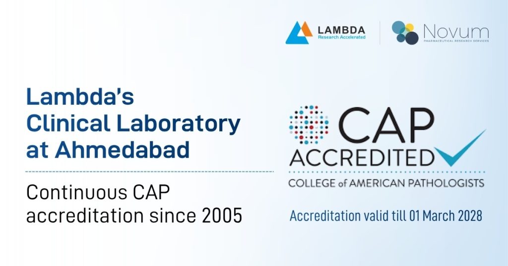 Lambda’s Clinical Laboratory, Ahmedabad - Consistently CAP accredited since 2005